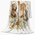 thumbnail image 2 of Woodland Animal Gathering Scene Forest Friend, Rustic Camping Scene, Warm Flannel Blanket for Cabin and Lodge, Outdoor Lovers Friendship Gift, Artistic Home Decor, 2 of 9