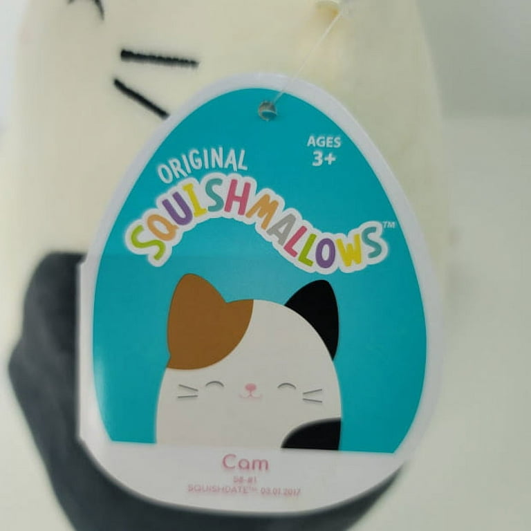 Squishmallow Cameron Cam the Calico Cat 8 Kellytoys Plush White Pink Gray  Kitty