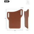 thumbnail image 3 of Gustavedesign Universal Cellphone Pouch Holster Vertical Leather Belt Pouch Hybrid Carrying Case Waist Bag with Belt Loop for iPhone 11 12 Pro X/XR Galaxy S20 S10, Khaki, 3 of 10