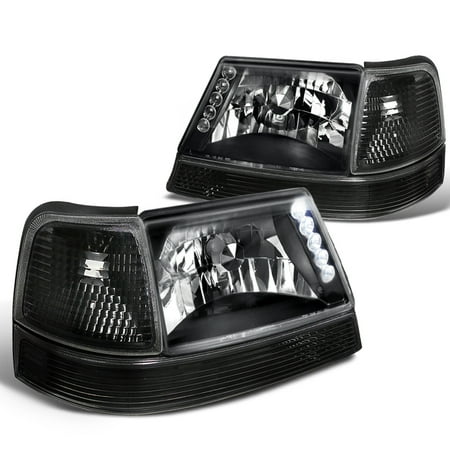 Ford Ranger Clear Headlight - Spec-D Tuning For 1998-2000 Ford Ranger Led Headlights Black + Corner Lights Turn Signal Bumper Lamp (Left+Right) 1998 1999 2000