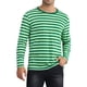 thumbnail image 1 of Camisetas de rayas INSPIRE CHIC para hombres, camiseta de manga larga casual, talla XL, verde y blanca, 1 of 6