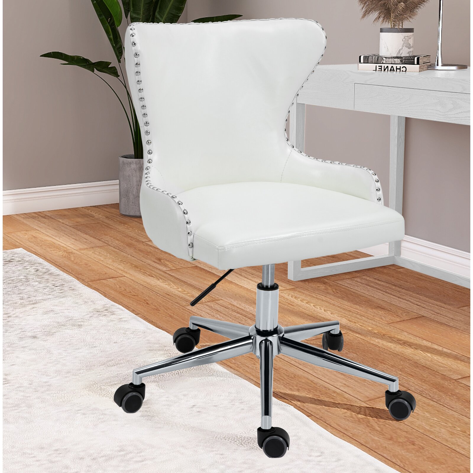 Mckayla Faux Leather Office Chair, Features Extra Seat Padding