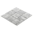 thumbnail image 3 of Sample - Aluminum Metallic Metal Basketweave Parquet Mosaic Tile Kitchen Wall Backsplash, 3 of 6