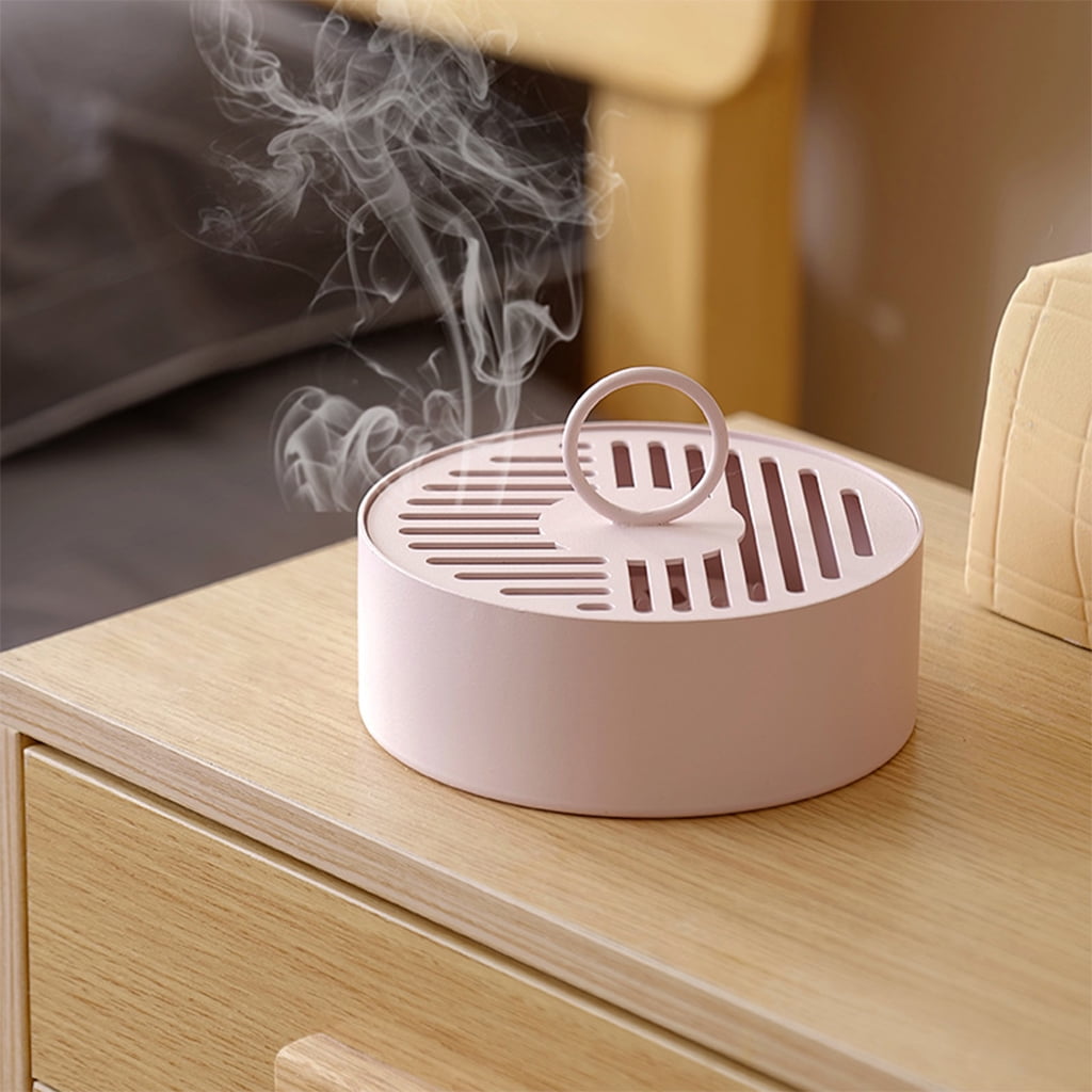 Metal Insect Repellent Coil Holder Box with Lid Hollow Out Incense for Burner fo