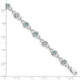 thumbnail image 2 of 925 Sterling Silver Rhodium-plated Blue Topaz and Diamond Bracelet, 2 of 6