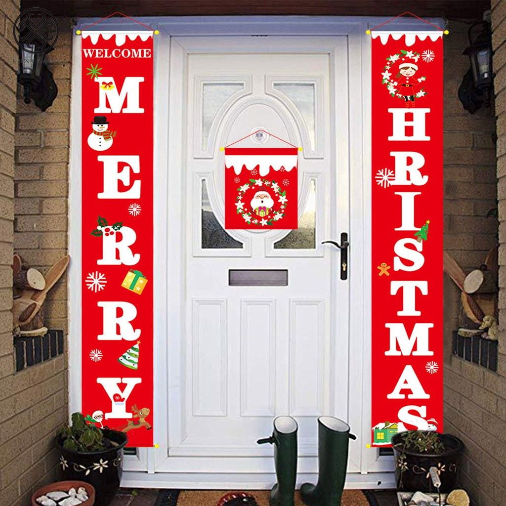 Luxtrada Merry Christmas Banner Christmas Porch Sign for ...