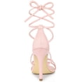 thumbnail image 4 of Sandalias de Tacón de Aguja Allegra K con Cordones Rosa EE. UU. 9, 4 of 7
