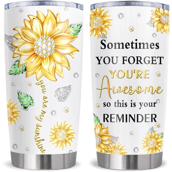 Sunflower Gifts, Sunflower Gifts for Women, Inspirational Gifts for Women Tumbler 20Oz, Encouragement Gifts for Women, You are My Sunshine Gifts, Encouraging Birthday Gifts for Women