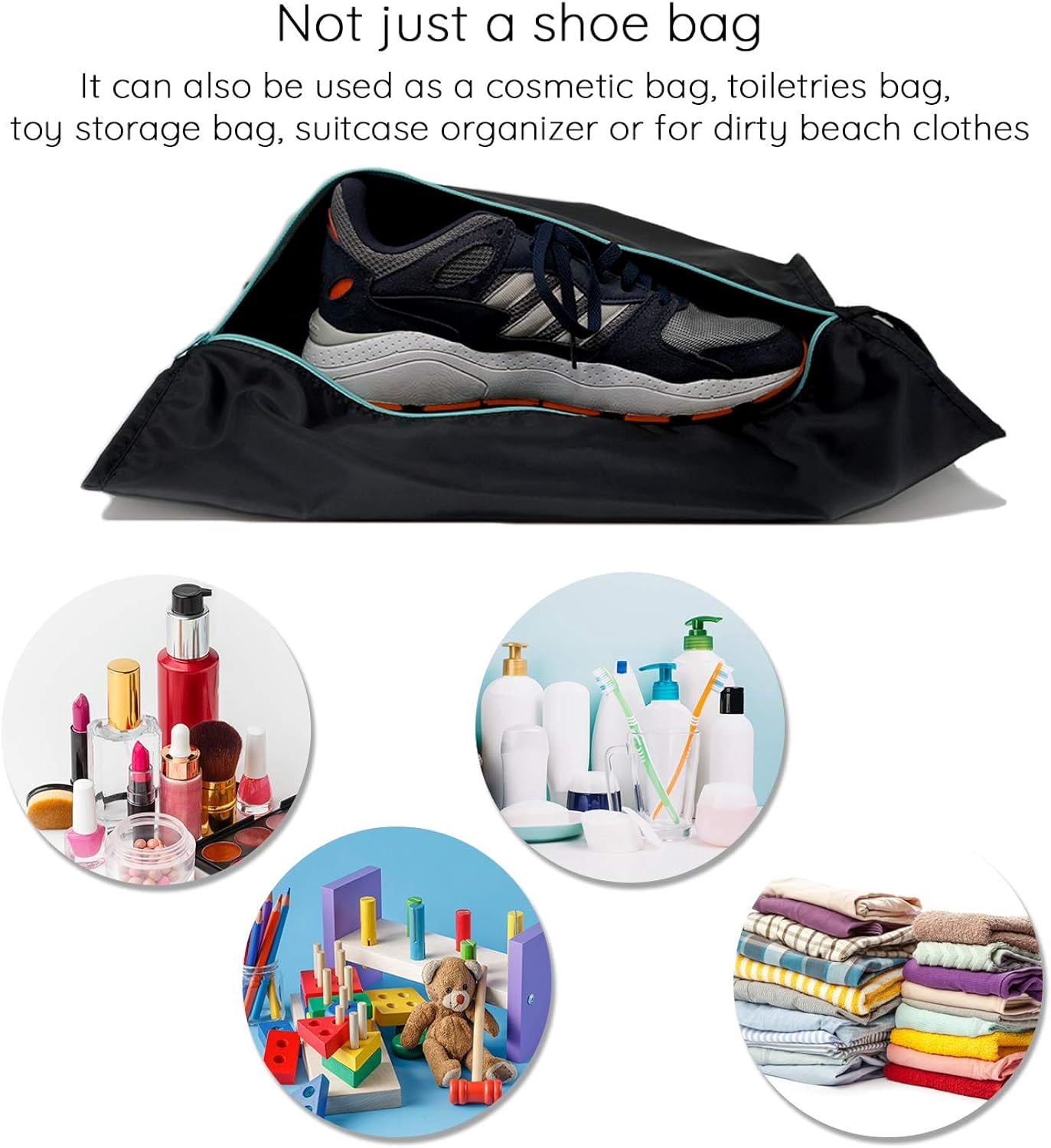 EcoRight Shoe Bags for Travel by Eco Right, 100% Recycled Water-Resistant Shoe Bag for Gym, Shoe Storage Pouch | Set of 2