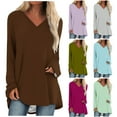 thumbnail image 2 of PUMISAS Pullover Sweatshirt For Women'S Long Sleeve Fall Shirts Dressy Blouse V-Neck Loose Long Tunic Tops To Wear With Leggings, 2 of 5