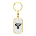 thumbnail image 4 of Dad Favorite Hunting Buddy Stainless Steel or 18k Gold Premium Swivel Dog Tag Keychain, 4 of 10