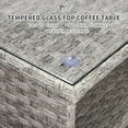 thumbnail image 4 of WAROOM Outdoor PE Wicker Coffee Table - Patio Rattan Garden Side End Tea Table with Glass Top Furniture, Grey, 4 of 8