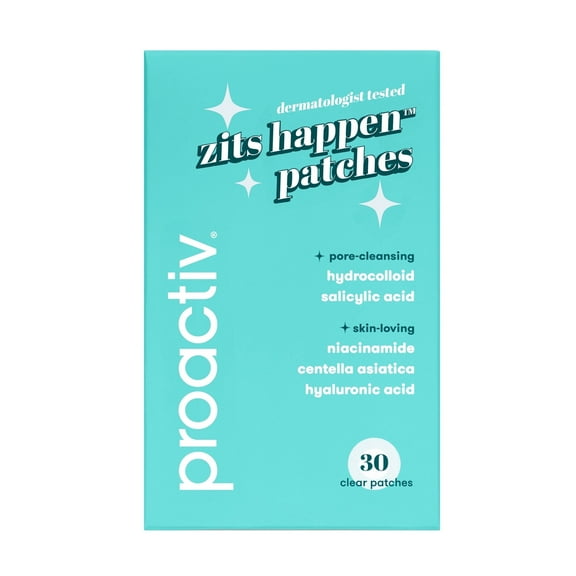 Proactiv Zits Happen® Hydrocolloid Acne Patches, Pimple Patches for Acne with Pore Cleansing Salicylic Acid, 30 Count