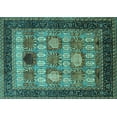 thumbnail image 1 of Ahgly Company Indoor Rectangle Oriental Turquoise Blue Industrial Area Rugs, 5' x 7', 1 of 4