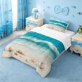 thumbnail image 2 of Erosebridal Ocean Seashell Starfish Twin Comforter Sets,Hawaiian Beach Coastal Nautical Nature Theme Kids Bedding Set,Reversible,2pcs, 2 of 7