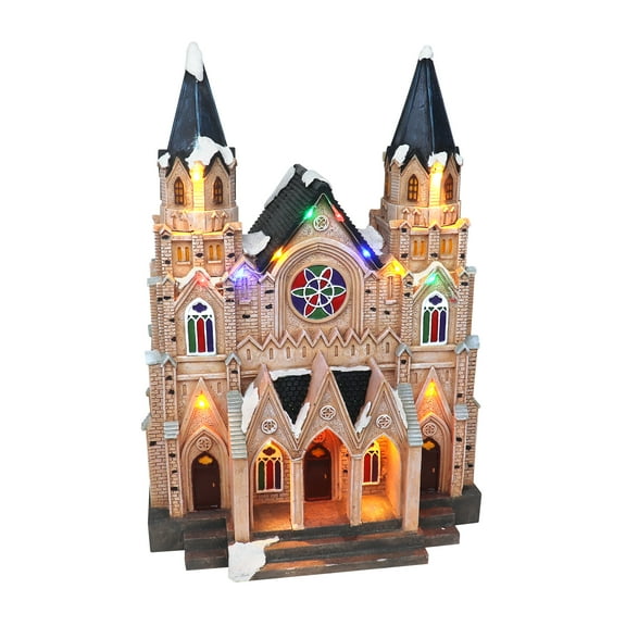 Christmas Village Cathedral Lighted Musical Snow Village Collectible Building Perfect Addition to Your Christmas Indoor Decorations & Holiday Displays