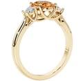 thumbnail image 3 of PEORA 14K Yellow Gold Oval Citrine and Lab Grown Diamond 3 Stone Trellis Ring, 1.30 Carats total, Size 7, 3 of 5