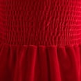 thumbnail image 4 of Glisme Girls Dress Autumn And Winter Long Sleeve Solid Color Ruffles Sundress Unique Princess Dress For Girl Size 2-3 Years,Red, 4 of 8
