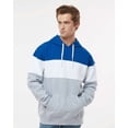 thumbnail image 1 of J. America - Varsity Fleece Colorblocked Hooded Sweatshirt, 1 of 1