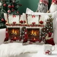 thumbnail image 4 of Funda de cojín de terciopelo | Estampado de árbol de Navidad | Decoración navideña | Funda de almohada para sofá, 4 of 6