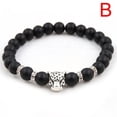 thumbnail image 2 of Men Bracelet Natural Stone Beads Leopard Head Handmade Bangle Bracelet Jewelry, 2 of 6