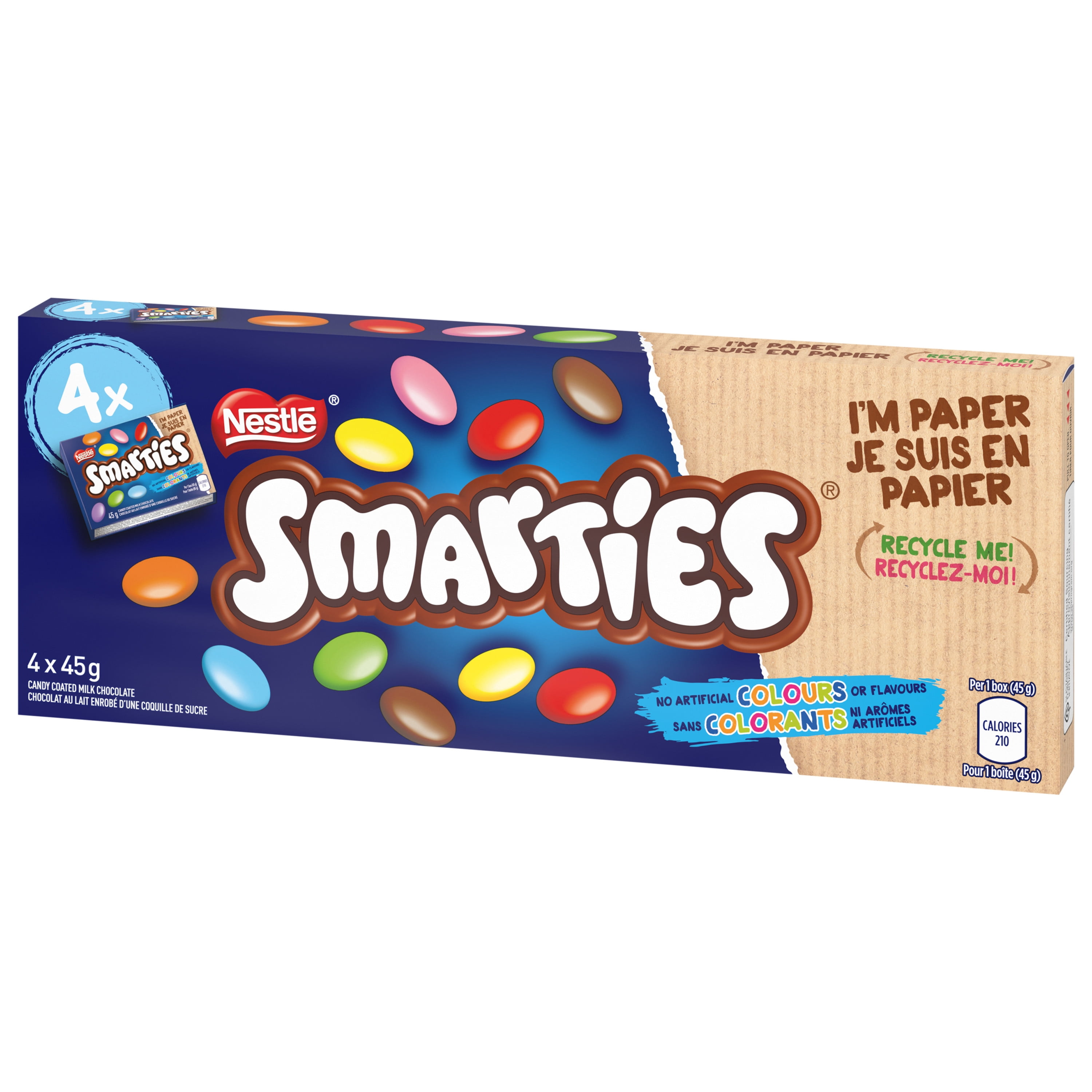 NESTLÉ SMARTIES Candy Coated Milk Chocolate Multipack, 4 x 45 g, 180 g
