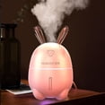 thumbnail image 2 of Humidificador ultrasónico Baoblaze difr de aire de niebla silenciosa 7 co luz tipo USB 300ml Rosado, 2 of 8