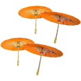 thumbnail image 3 of TJ Global PACK OF 4 Japanese Chinese Kids Size 22" Umbrella Parasol For Wedding Parties, Photography, Costumes, Cosplay, Decoration And Other Events - 4 Umbrellas (Orange), 3 of 3