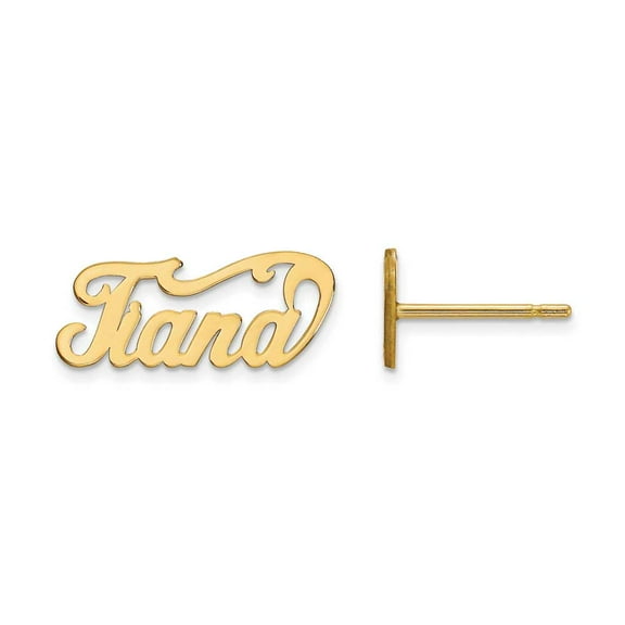 10k Yellow Gold Name Plate Post Earrings