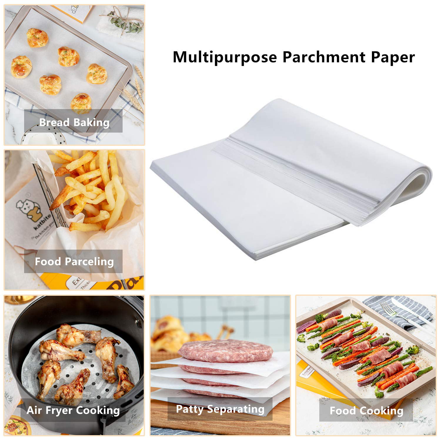 Katbite 500 Pcs Parchment Paper, 16x24 Inches Baking Paper, Heavy Duty &  Non-stick Parchment Paper Sheets, Pre-cut Parchment Paper Baking Sheets is  Perfect for Grilling and Wrapping Foods