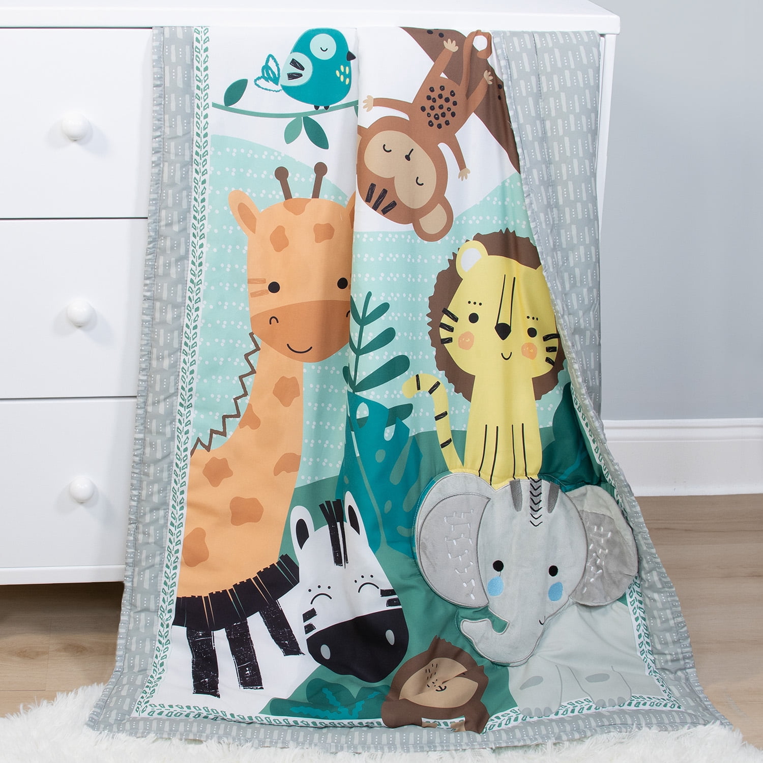 The Peanutshell Crib Bedding, Butterfly Song Baby Crib Bedding Set and Mobile, 4-Piece Set