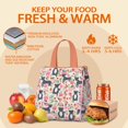 thumbnail image 5 of Boston Terrier Dog with Flower Insulated Lunch Bag for Women & Adults,Large Portable Soft Cooler Lunch Bag,Thermal Food Storage Tote with Pearl Cotton,8.66L,8.75x5.75x9.5 Inch, 5 of 6