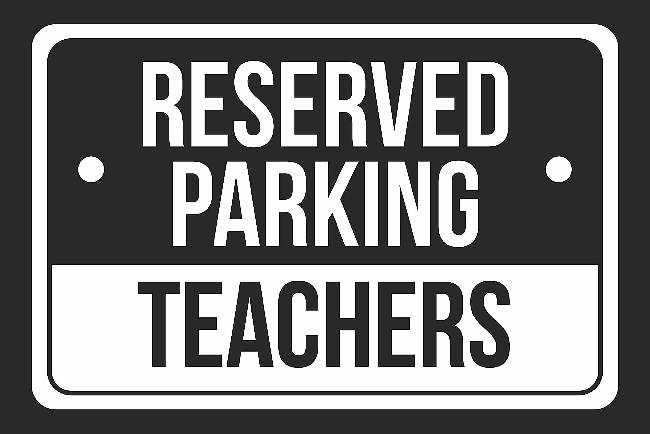 Reserved Parking Employees of The Month Print Black and White Notice Parking Metal Large Sign 4 Pack of Signs 12x18