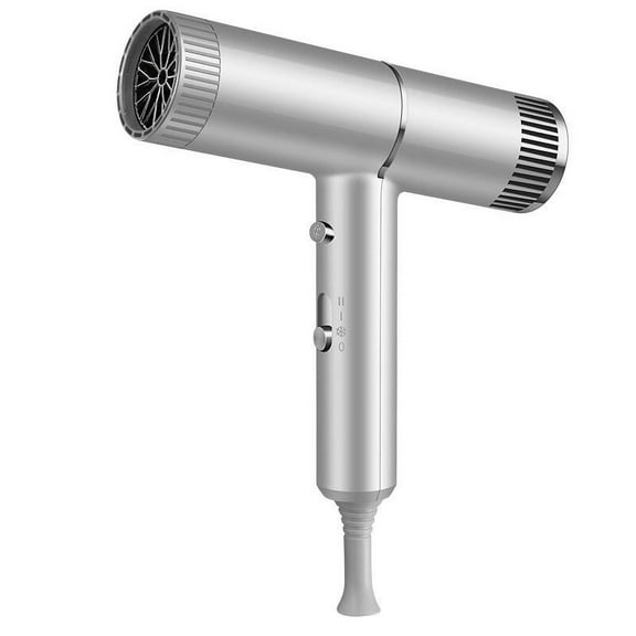 Professional Travel Size Infrared Negative Ionic Hot & Cold Wind Blow Hair Dryer, 700 Watts, Space Silver