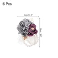 thumbnail image 2 of Uxcell 6Pcs Wrist Corsage Artificial Flower Bracelets Rose Decorative Light Grey, 2 of 5