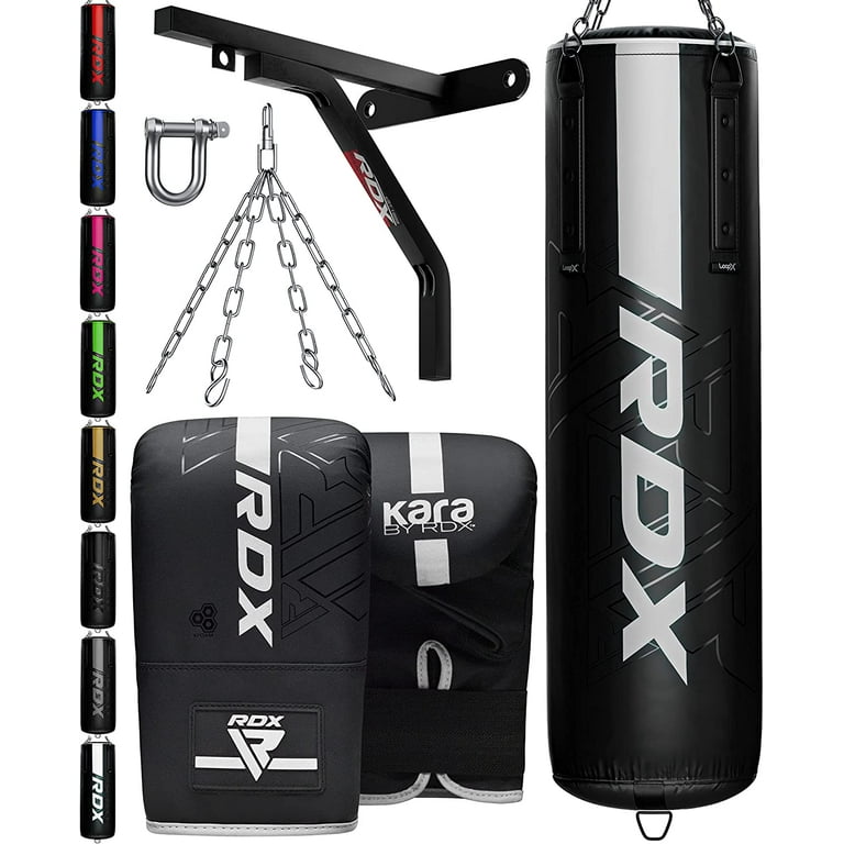 RDX 13PC Punch Bag Anti Swing Heavy Filled Set, Non Tear Maya Hide Leather  Adult Bag with Ceiling Hook Punching Gloves Chain, Kickboxing Boxing MMA  Muay Thai Karate Training Workout, 60 lb