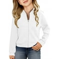 thumbnail image 4 of ZyeKqe Girls Fashion Jackets Casual Zip up Lightweight Fall Sweatshirts Kids Textured Soft Long Sleeve Outwear Coats, 4 of 7