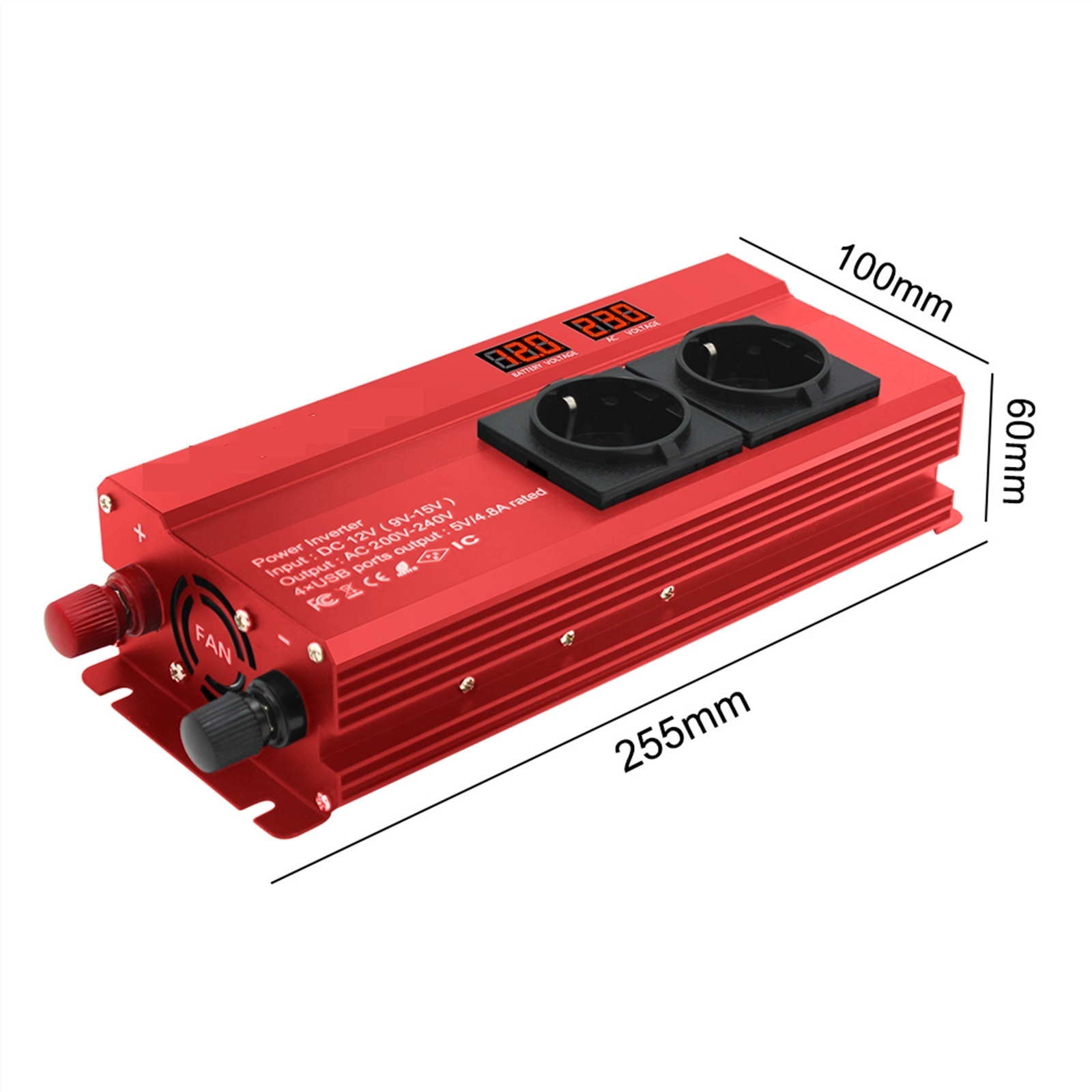 2000W Car Power Inverter 12V to 220 Universal Transformer Converter Solar Inversor ,Safety