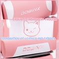 thumbnail image 6 of KARXAS Adult Cat Leather PC Gaming Chair with Massage Lumbar and Footrest,  Pink, 6 of 10