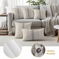 thumbnail image 3 of 2 Pack Outdoor Waterproof Throw Pillow Covers,Watercolor Grey Striped Line Decorative Square Patio Pillowcases for Chair Couch Sofa 16x16in, 3 of 9