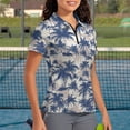 thumbnail image 2 of Binienty Palm Tree Matching Shirts for Couples with Zipper Neck Lightweight Athletic T-Shirts Tennis Outfits Fashion Classic Fit Shirts for Women and Men Daily Wear, 2 of 7