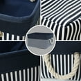 thumbnail image 4 of Unique Bargains Foldable Canvas Fabric Storage Bins Basket Clothing Storage Dark Blue-S, 4 of 8