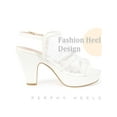 thumbnail image 3 of BLISSFUL STEP Open Toe Platform Ankle Strap Slingback Chunky Heel Sandals for Women White 9, 3 of 6