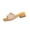 Gold, variant on White Ladies Mid Heel Square Toe Slippers Thick Heel Lace Design Slip On Summer Comfy Walk