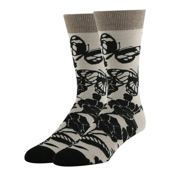 Sock It Up Men's Colorful Patterned Dress Socks, Premium Cotton Casual Fashion Crew Socks, Blossom Print
