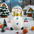 thumbnail image 5 of Zawou Christmas Snowman Family Resin Statue Set, Indoor Holiday Décor for Living Room, Tabletop, or Shelf Display, Handcrafted Winter Scene, 3-Piece Set White, 5 of 7