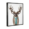 thumbnail image 3 of Stupell Industries Funny Deer Necktie & Glasses Portrait Graphic Art Jet Black Floating Framed Canvas Print Wall Art, Design by Elizabeth Tyndall, 3 of 6