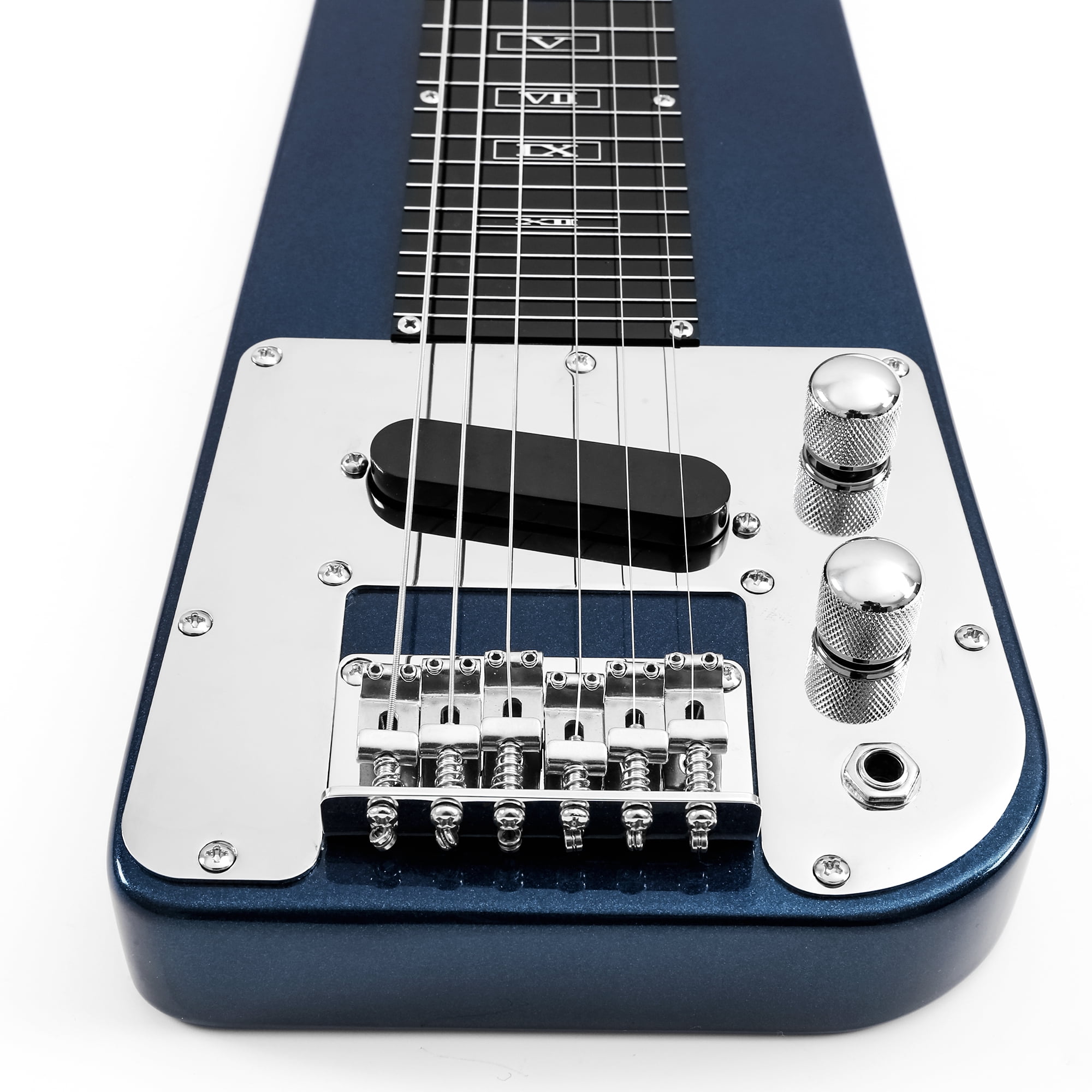 Batking Lap Steel Guitar Slide Electric Slide Instrument 6 Strings Blue Steel Guitar