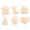 60PCS Wooden Christmas Ornaments Unfinished Wood Hanging Christmas Tags
