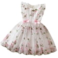 thumbnail image 4 of Lutiedan Girls Dresses Flower Tulle Fairy Dress Ruffle Sleeve Summer Smocked Dresses for Little Girls Birthday Wedding Party Princess Dress 3-8 Years, 4 of 8